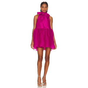 Azeeza Marie Organza Mini Dress Magenta Pink Size S